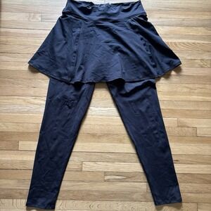 Dona Jo Skirted Leggings Large Tennis Pickleball Black Love Skirted Leggings